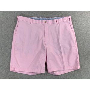 Peter Millar Pima Cotton Blend Flat Front Shorts (Men's‎ Size 42) Pink
